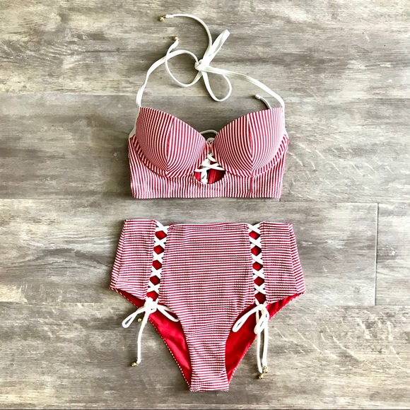 Abercrombie & Fitch Other - Abercrombie XS Small Red Seersucker Push-up Bikini